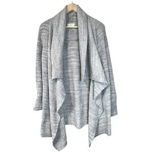 Lou & Grey Wool Blend XS Gray Open Front Cardigan Sweater Knit‎ Draped Warm